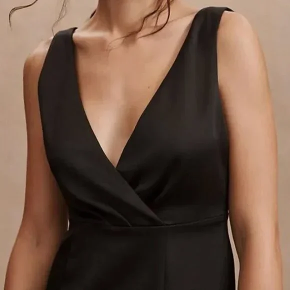 BHLDN PIPER SATIN BRIDESMAIDS DRESS SLIT - Picture 3 of 6